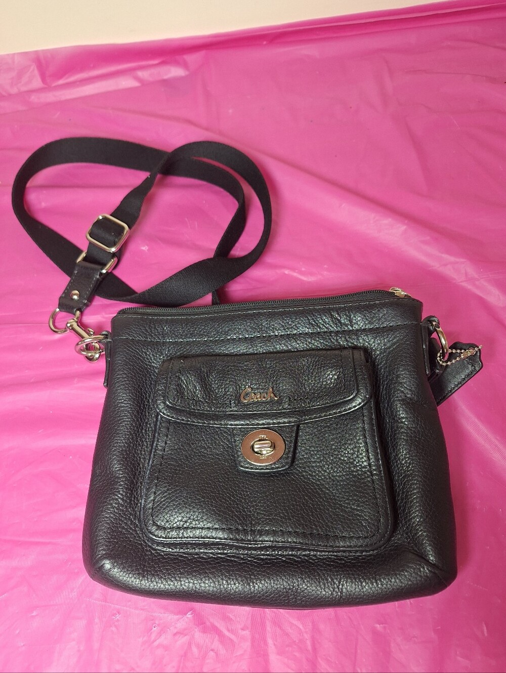 Coach Black Pebbled Crossbody